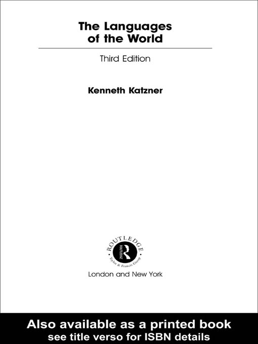 Title details for The Languages of the World by Kenneth Katzner - Available